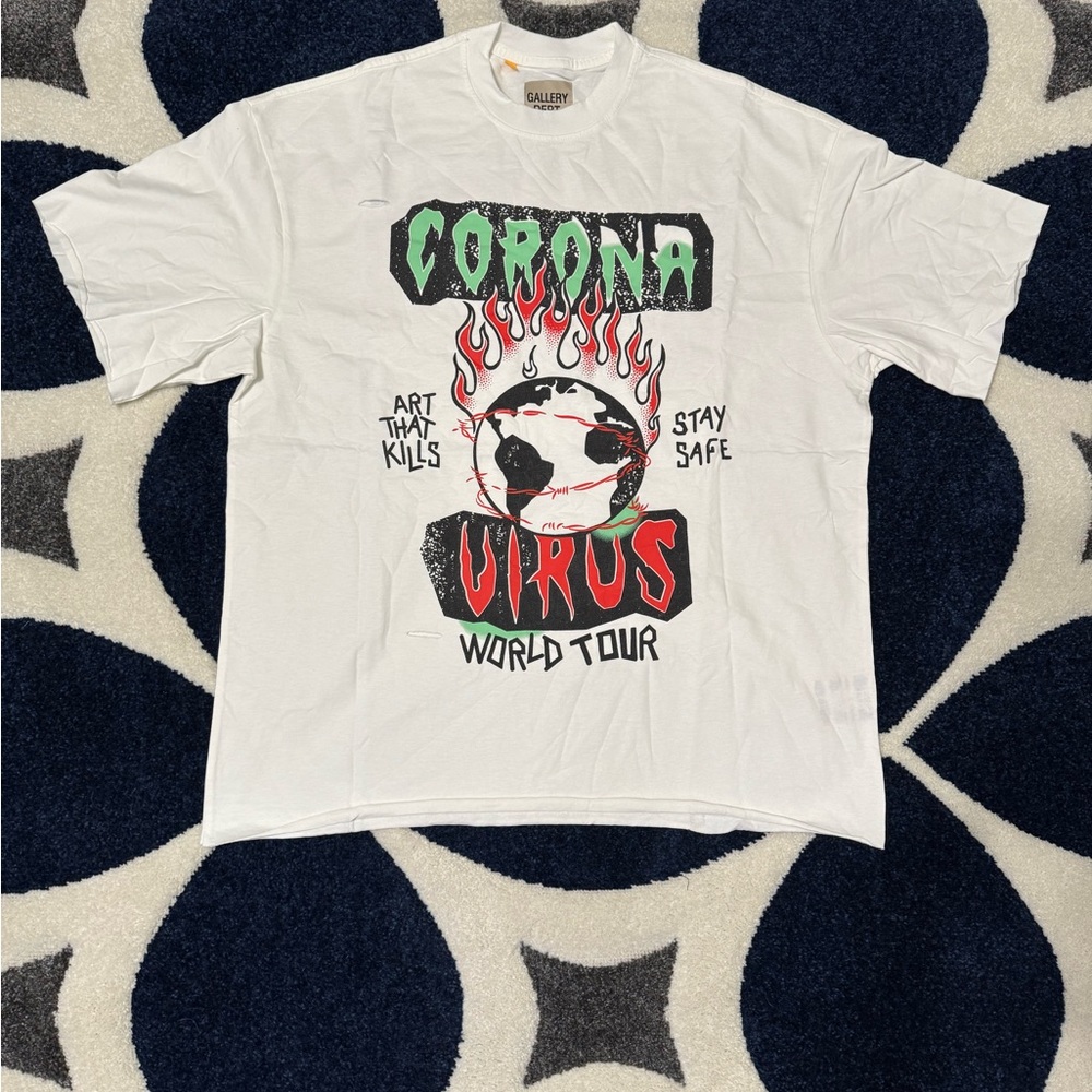 Gallery Dept Corona Virus White Tee Mens Size Large